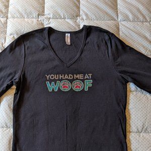 BLING!  You had me at Woof! Fitted Tee Shirt